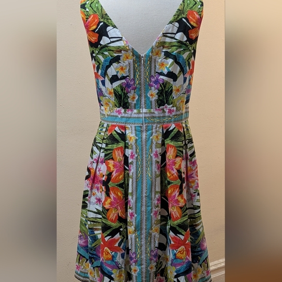 Maggy London Floral Fit & Flare Print Dress, Size 10 - Picture 3 of 8